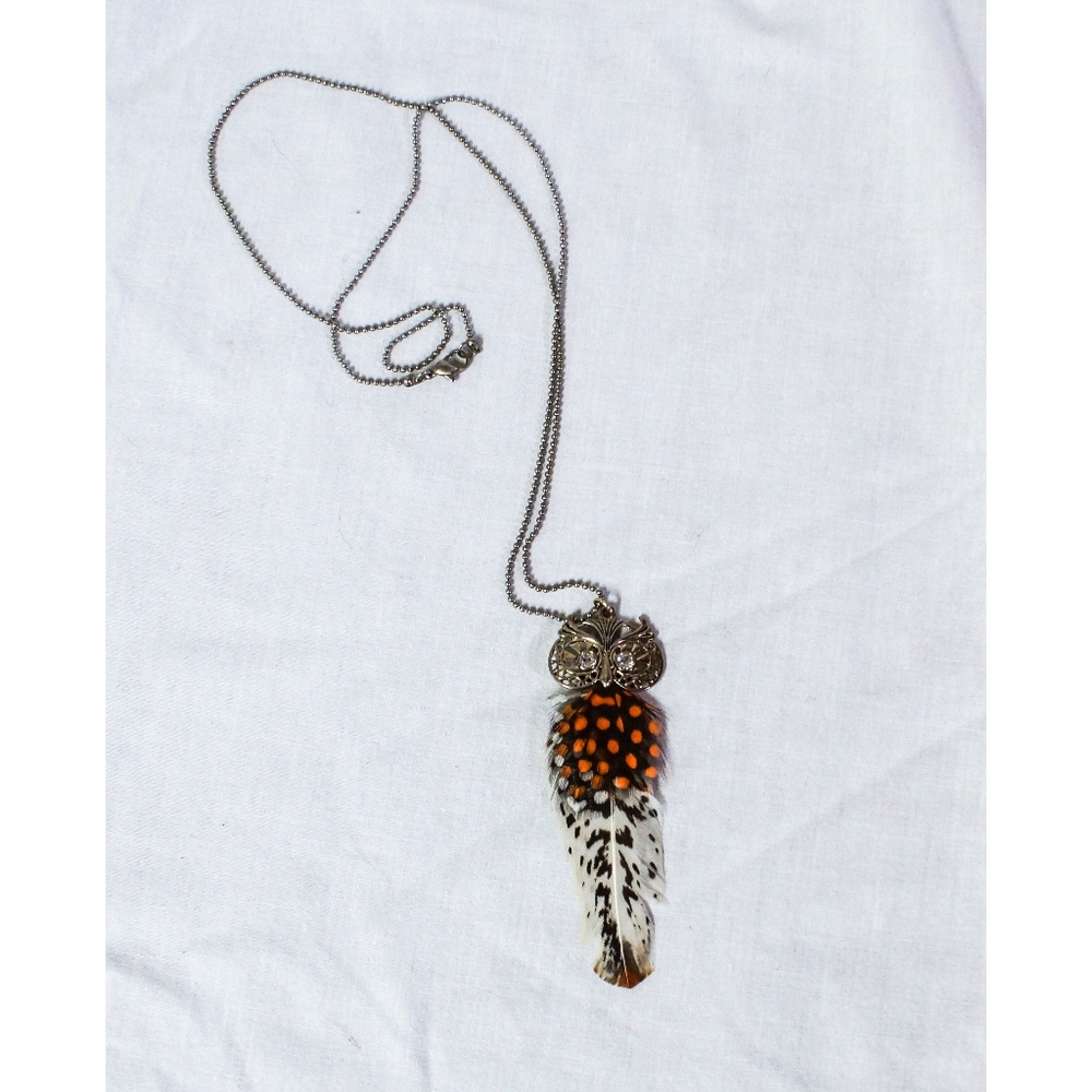 Forever 21 Feather Owl Necklace